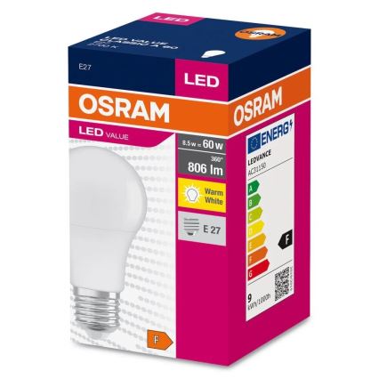 LED Žiarovka A60 E27/8,5W/230V 2700K - Osram