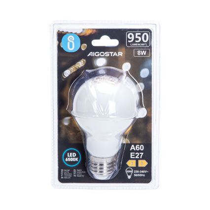 LED žiarovka A60 E27/8W/230V 330° 6500K - Aigostar