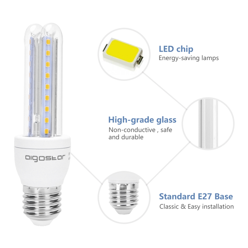 LED Žiarovka B5 E27/8W/230V 3000K - Aigostar