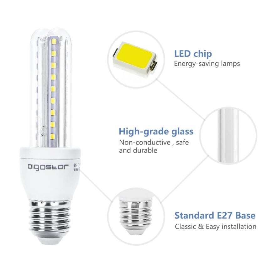 LED Žiarovka B5 E27/8W/230V 6500K - Aigostar