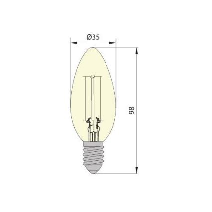 LED Žiarovka CLASIC AMBER C35 E14/5W/230V 2200K -  Brilagi