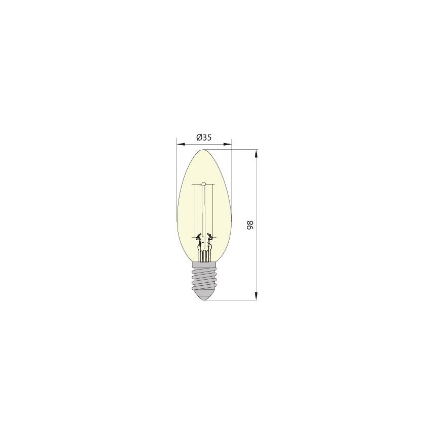 LED Žiarovka CLASIC AMBER C35 E14/5W/230V 2200K -  Brilagi