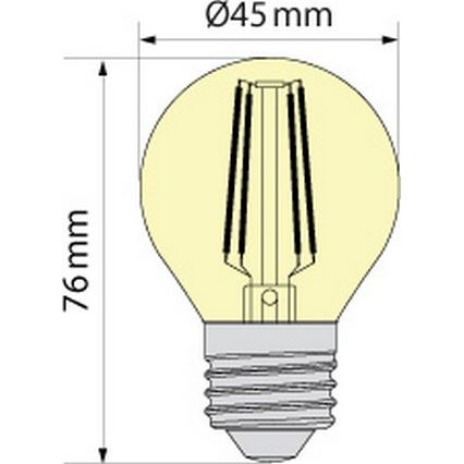 LED žiarovka CLASSIC AMBER G45 E27/6,5W/230V 2200K - Brilagi