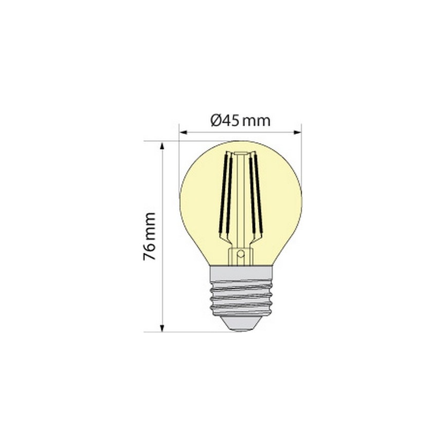 LED žiarovka CLASSIC AMBER G45 E27/6,5W/230V 2200K - Brilagi