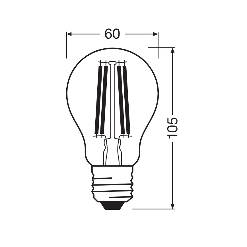 LED Žiarovka CLASSIC FILAMENT A60 E27/11W/230V 2700K - Ledvance