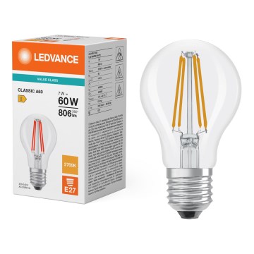 LED žiarovka CLASSIC FILAMENT A60 E27/7W/230V 2700K - Ledvance
