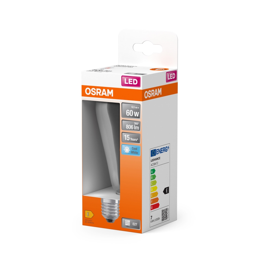 LED žiarovka CLASSIC FILAMENT E27/6,5W/230V 4000K - Osram