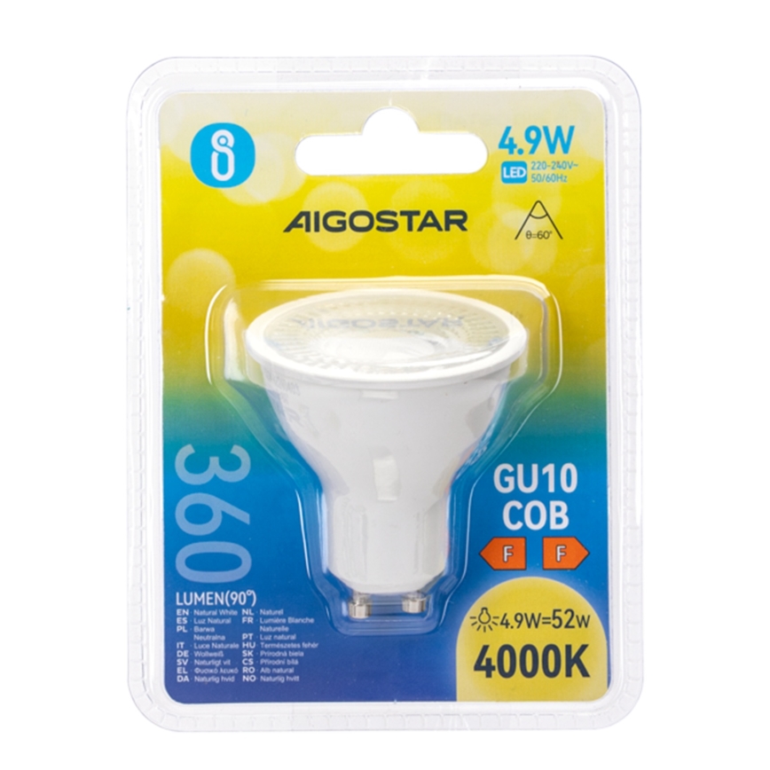 LED Žiarovka COB GU10/4,9W/230V 4000K - Aigostar