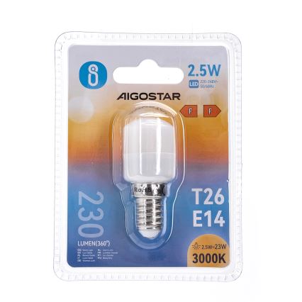 LED Žiarovka do chladničky T26 E14/2,5W/230V 3000K - Aigostar