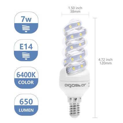 LED Žiarovka E14/7W/230V 6500K - Aigostar