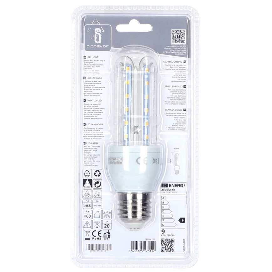 LED Žiarovka E27/9W/230V 3000K - Aigostar