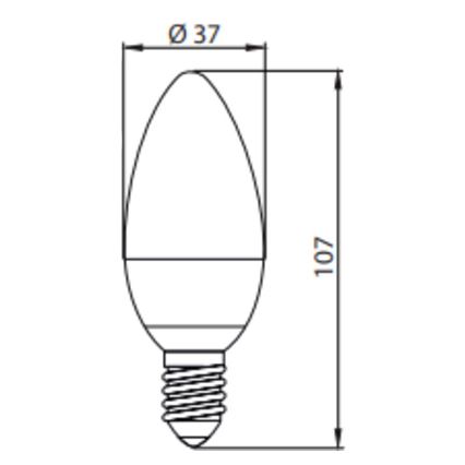 LED Žiarovka ECOLINE C37 E14/7W/230V 4000K -  Brilagi