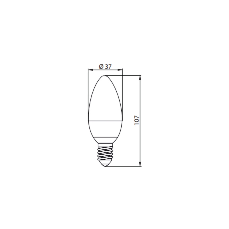 LED Žiarovka ECOLINE C37 E14/7W/230V 4000K -  Brilagi