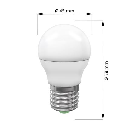 LED Žiarovka ECOLINE G45 E27/7W/230V 4000K - Brilagi