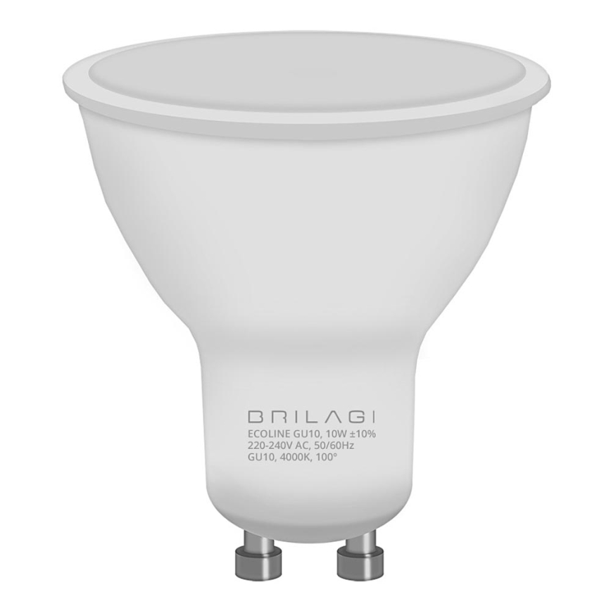 LED Žiarovka ECOLINE GU10/10W/230V 4000K - Brilagi