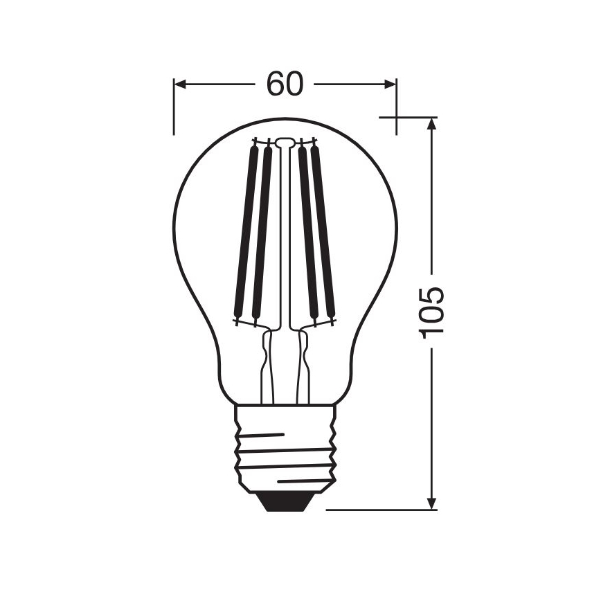 LED Žiarovka FILAMENT A100 E27/11W/230V 2700K - Osram