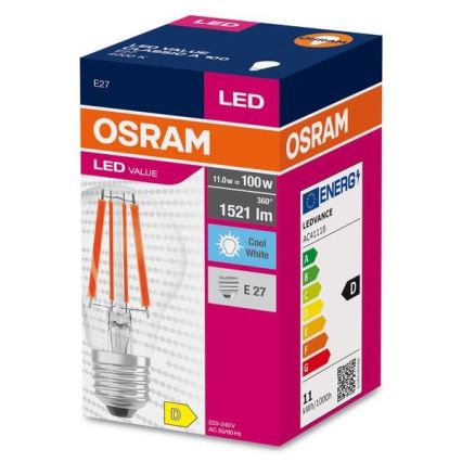 LED Žiarovka FILAMENT A100 E27/11W/230V 4000K - Osram