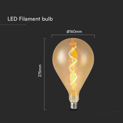 LED Žiarovka FILAMENT A160 E27/4W/230V 2700K