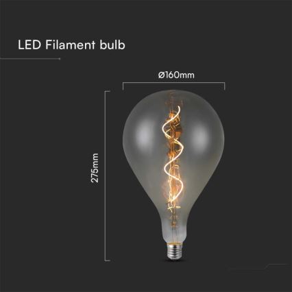 LED Žiarovka FILAMENT A160 E27/4W/230V 2700K