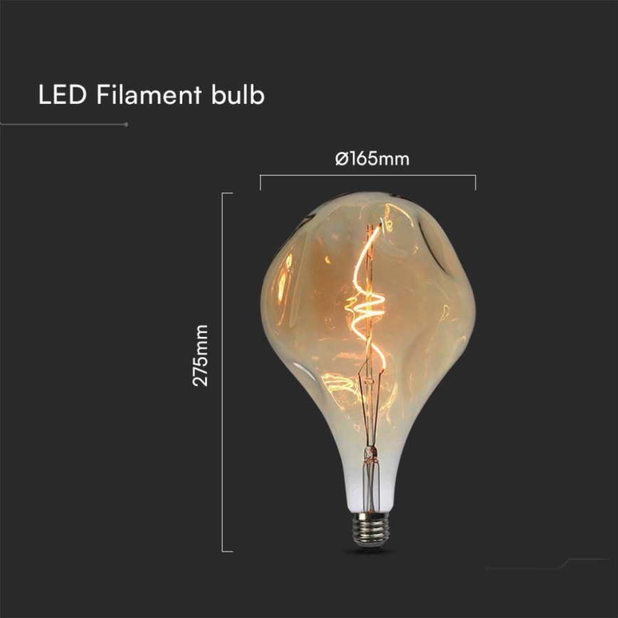 LED žiarovka FILAMENT A165 E27/4W/230V 1800K