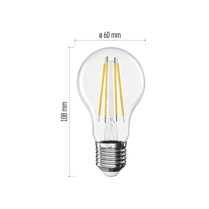 LED Žiarovka FILAMENT A60 E27/5W/230V 4000K Energetická trieda A
