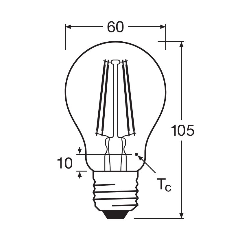 LED Žiarovka FILAMENT A60 E27/6,5W/230V 2700K - Osram