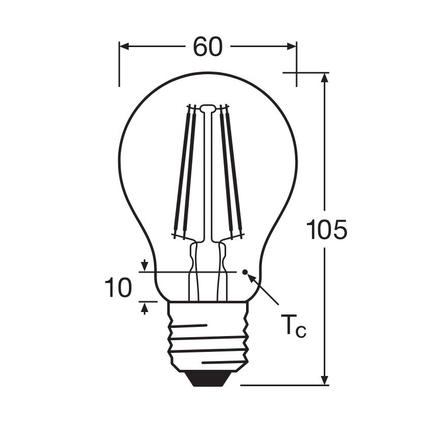 LED Žiarovka FILAMENT A60 E27/6,5W/230V 4000K - Osram