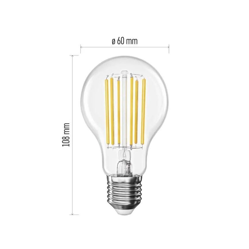 LED Žiarovka FILAMENT A60 E27/7,2W/230V 4000K Energetická trieda A