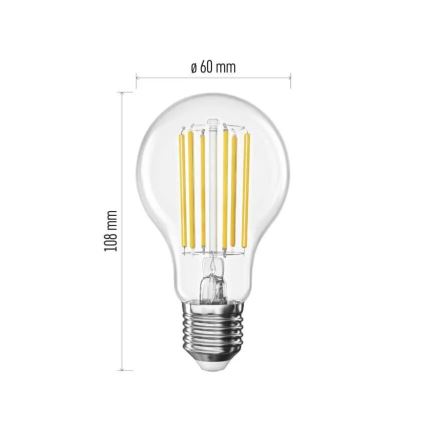 LED Žiarovka FILAMENT A60 E27/7,2W/230V 4000K
