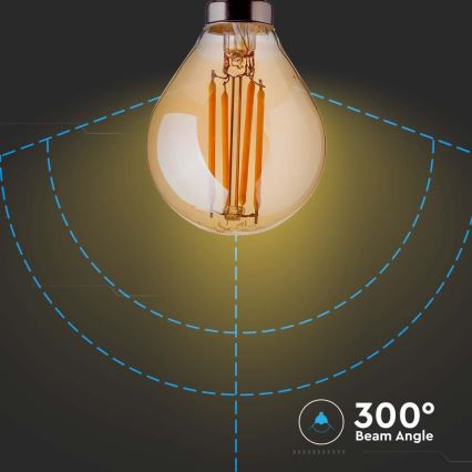 LED Žiarovka FILAMENT AMBER P45 E14/4W/230V 2200K