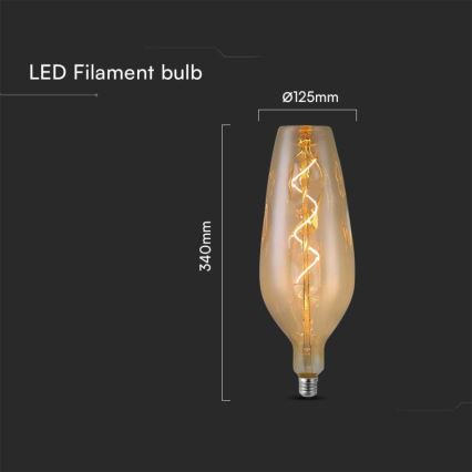 LED Žiarovka FILAMENT B125 E27/4W/230V 2700K