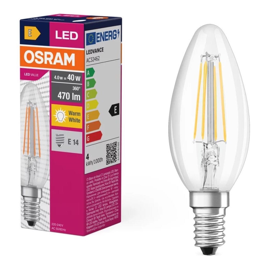LED Žiarovka FILAMENT B40 E14/4W/230V 2700K - Osram