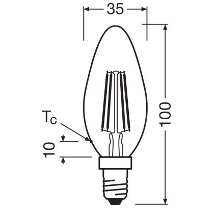 LED Žiarovka FILAMENT B40 E14/4W/230V 2700K - Osram