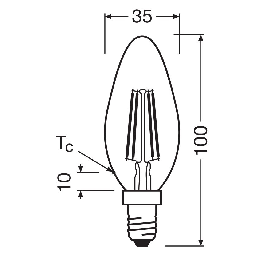 LED Žiarovka FILAMENT B40 E14/4W/230V 2700K - Osram