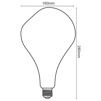 LED Žiarovka FILAMENT BUMPED SMOKE ET160 E27/4W/230V 2000K