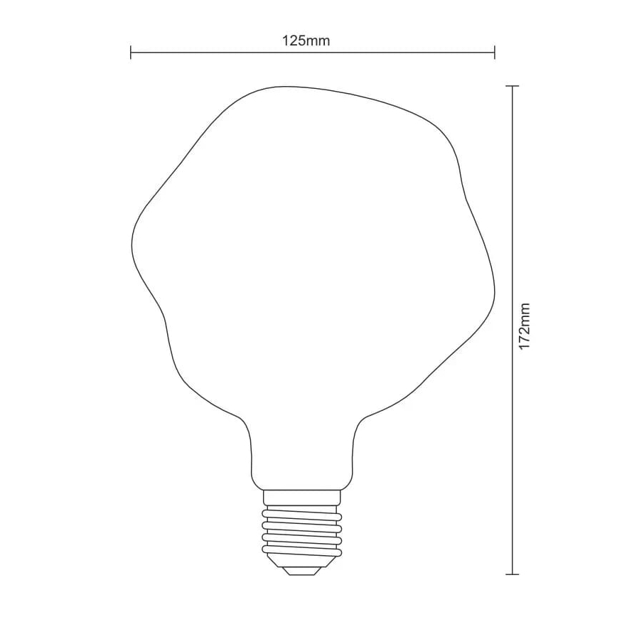 LED Žiarovka FILAMENT BUMPED SMOKE G125 E27/4W/230V 2000K dymová