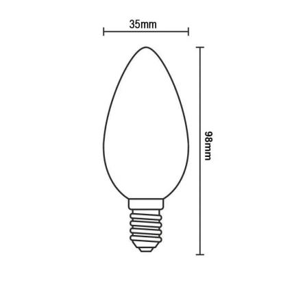 LED Žiarovka BIELY FILAMENT C35 E14/4,5W/230V 4000K