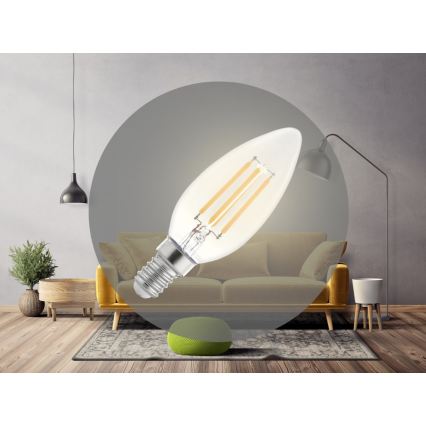 LED Žiarovka FILAMENT C37 E14/6W/230V 3000K