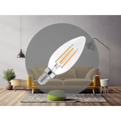 LED Žiarovka FILAMENT C37 E14/6W/230V 3000K