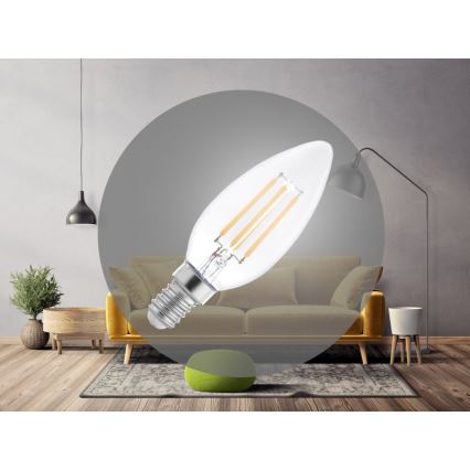 LED Žiarovka FILAMENT C37 E14/6W/230V 4000K