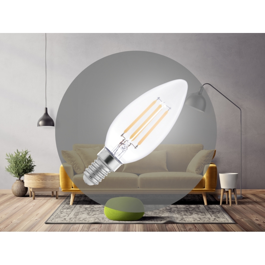 LED Žiarovka FILAMENT C37 E14/6W/230V 4000K