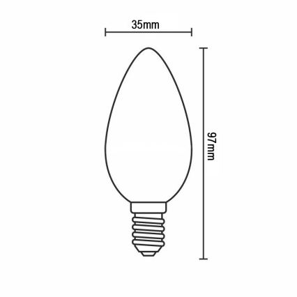 LED Žiarovka FILAMENT C37 E14/6W/230V 4000K