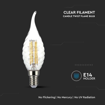 LED Žiarovka FILAMENT E14/4W/230V 3000K