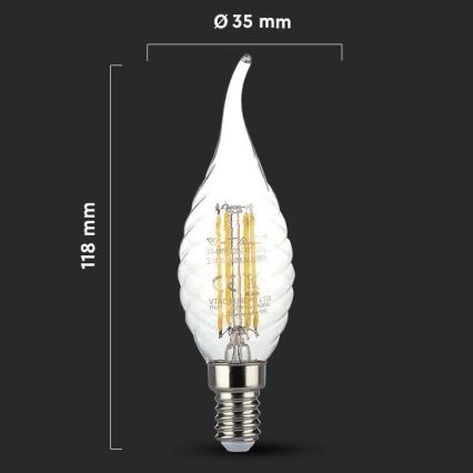 LED Žiarovka FILAMENT E14/4W/230V 3000K