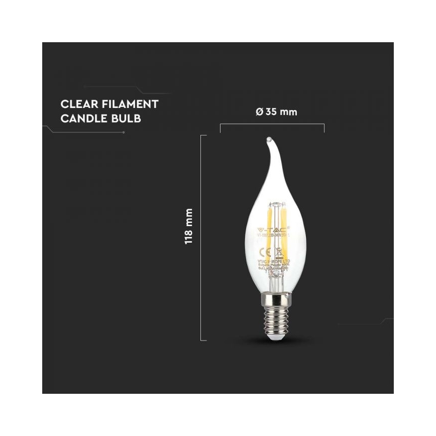 LED žiarovka FILAMENT E14/4W/230V 3000K