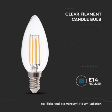 LED Žiarovka FILAMENT E14/4W/230V 4000K