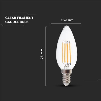 LED Žiarovka FILAMENT E14/4W/230V 4000K