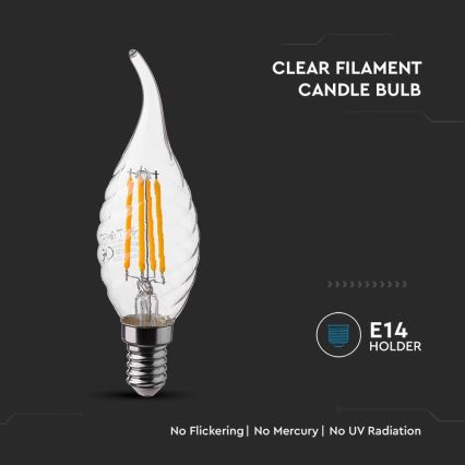 LED Žiarovka FILAMENT E14/4W/230V 6500K