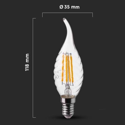 LED Žiarovka FILAMENT E14/4W/230V 6500K