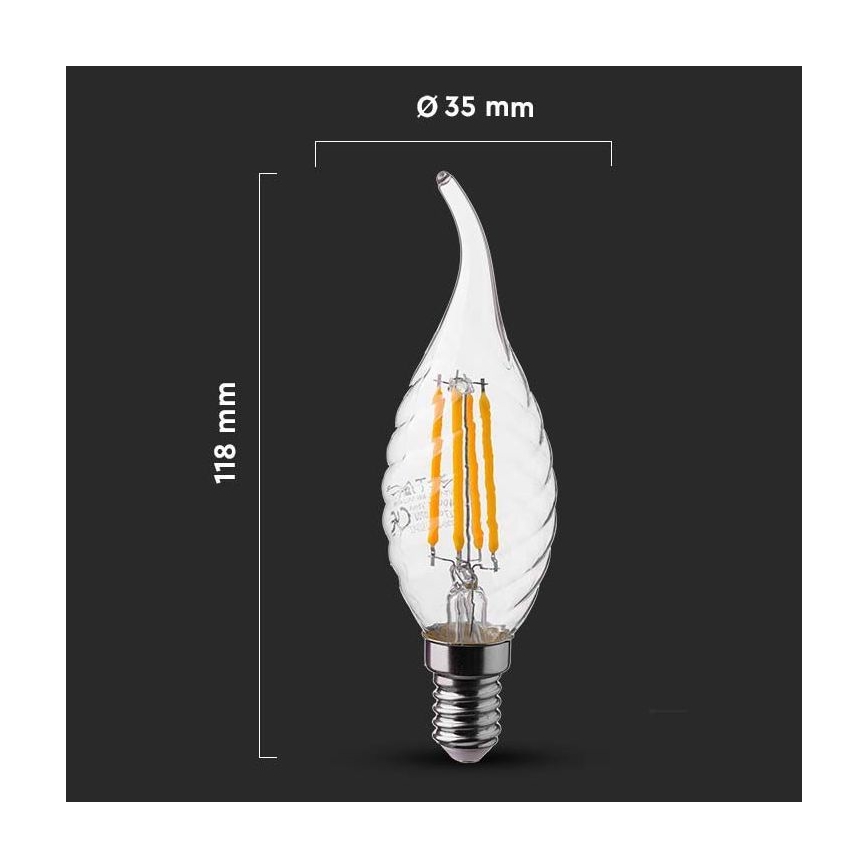 LED Žiarovka FILAMENT E14/4W/230V 6500K